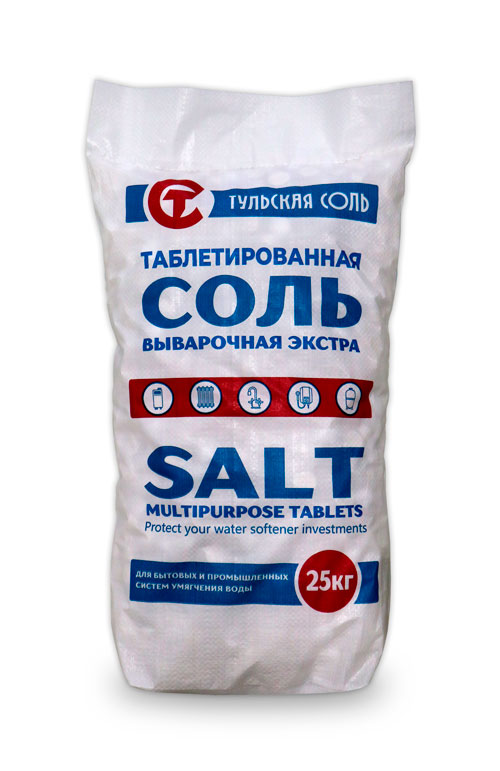 Соль таблетированная выварочная экстра 25 кг.